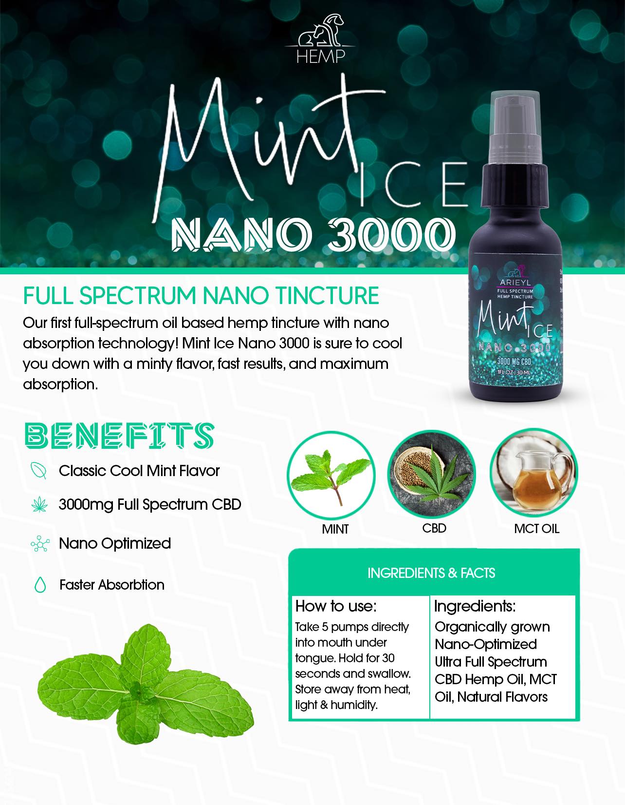 3000 mg de menthe nano